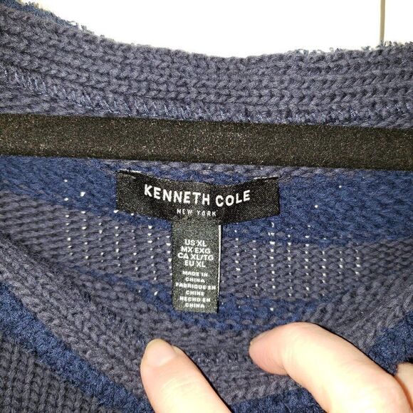 Kenneth Cole Striped Zip Sleeve Cropped Sweater - Picture 3 of 7